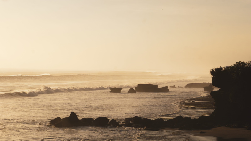 tanah lot temple, beach, rock, golden hour, sky, outdoors, rocks, rock - object, no people, tranquil scene, scenics - nature, nature, sunset