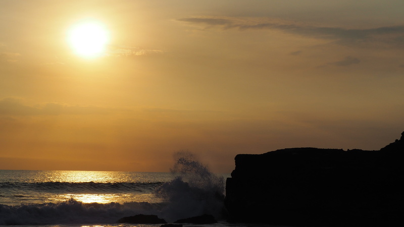 Indonesia, cloud - sky, Tanah Lot, power in nature, sky, outdoors, sea, sunset, no people, sun, 4K, land, nature, horizon over water, Bali, tranquility