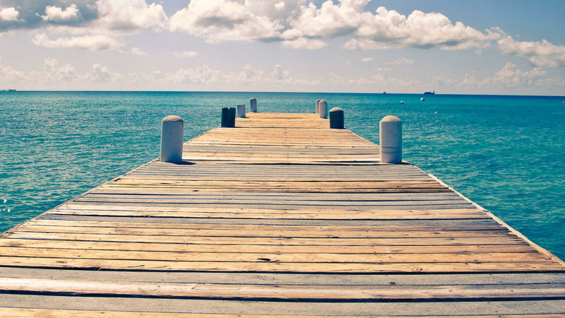 wood - material, no people, empty, shore, beauty in nature, water, idyllic, nature, the way forward, wood paneling, vacation, dock, pier, 1080P, cloud