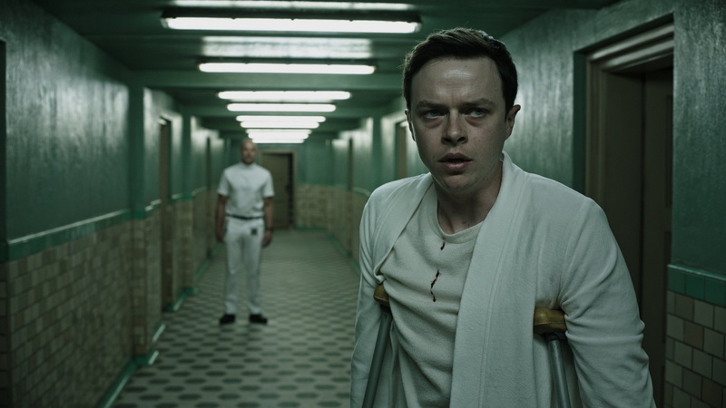 hall, wearing, man, best movies, gray, top, painted, axillary, crutches, A Cure for Wellness, Sundance 2017, white, inside, 4K, Dane DeHaan