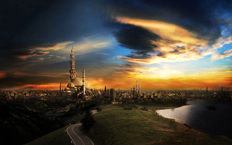 city, 1080P, minarets, thousand