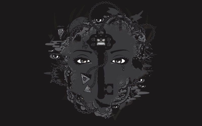 illuminated, carnival - celebration event, human representation, electricity, night, portrait, human Face, illustration, fashion, black Color, face, festival