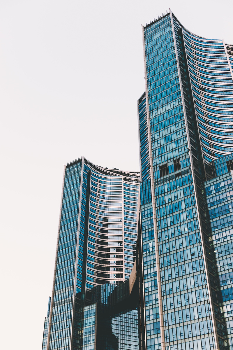 sky, skyscraper, spire, office building, glass - material, nature, city, hangangno 3(sam)-ga, day, condo, metropolis, wall, no people, neighborhood, tall - high