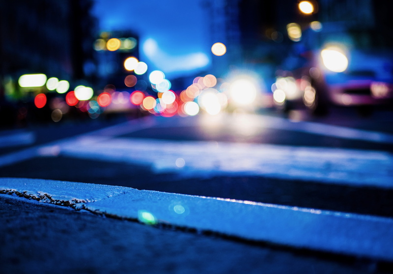bokeh, defocused, sign, street light, transportation, macroshot, vehicles, architecture, city street, pavement, photography, blue hour, cityscape, no people