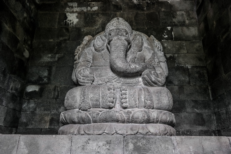 the past, male likeness, no people, hindu, statue, representation, bali, craft, history, stone material, sculpture, jakarta, architecture, idol, indonesia