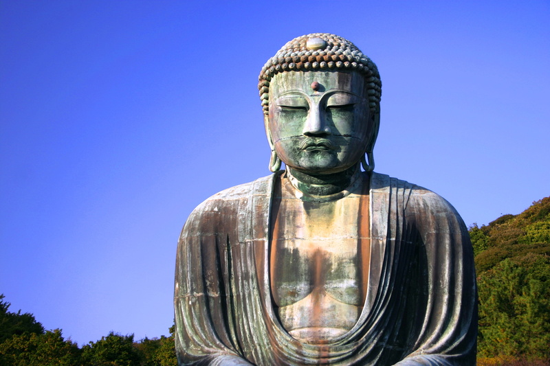 art and craft, day, nature, kamakura, human representation, no people, lord, tree, sky, 2K, sculpture, representation, clear sky, belief, statue, God
