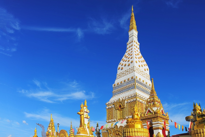 faith, sky, building, place of worship, gold, blue, the lord buddhas relics, history, buddha, beautiful, outdoors, measure, no people, thailand, buddha statue