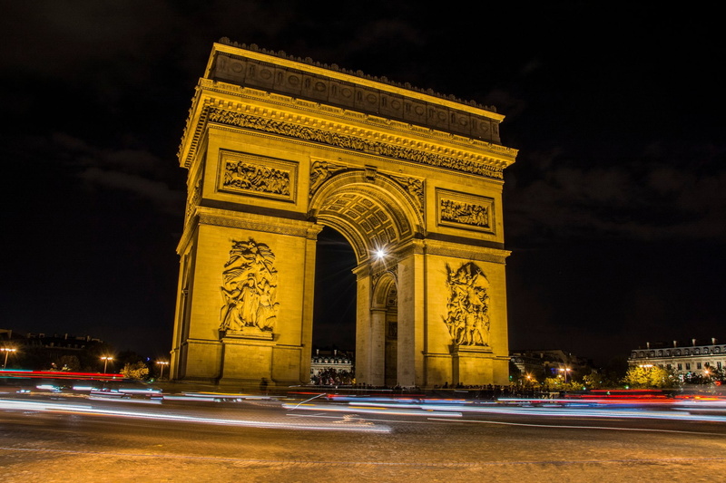 blurred motion, motion, built structure, 1080P, Paris, Light, speed, Time-Lapse, light trail, France, no people, city, street, city street, Monuments