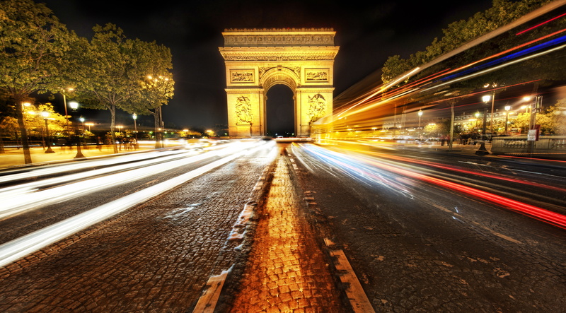 France, Monument, Time-Lapse, Night, Monuments, 5K, Arc De Triomphe, Street, Paris, Light