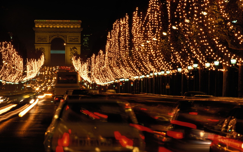 Arc, 1080P, Traffic, buildings, Champs, roads, Avenue, Élysées, Monument, Triomphe, De, cars, France, new Yearand039s, lapse, light, architecture, 2013
