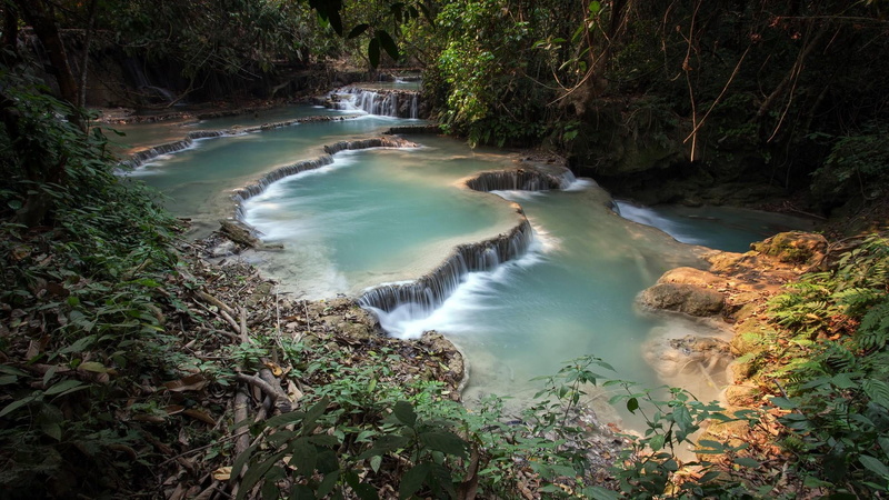 outdoors, nature, flowing water, scenics - nature, day, water, plant, power in nature, land, blurred motion, growth, 1080P, forest, bleu, river, waterfall
