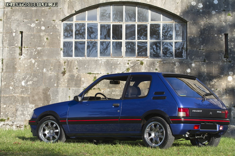 bleu, 205, 720P, peugeot, cars, gti, blue, coupe, french