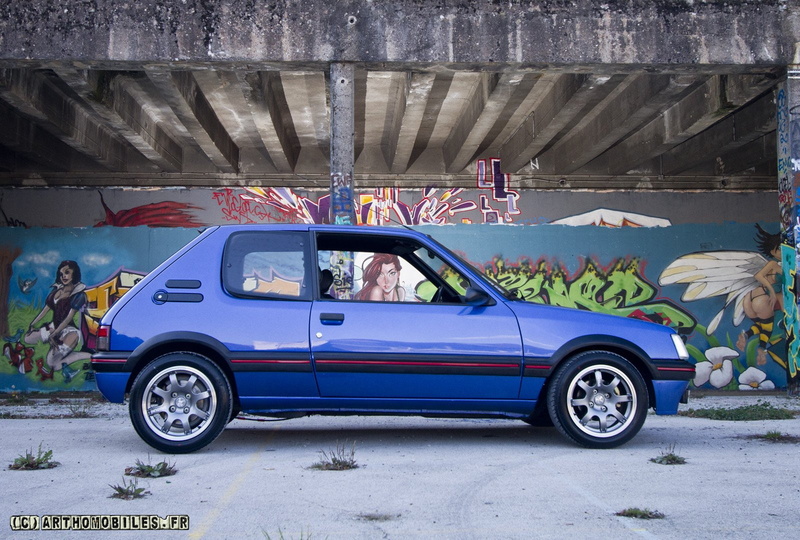 blue, 720P, gti, coupe, cars, bleu, french, peugeot, 205