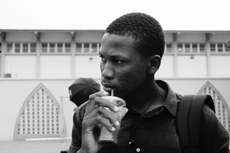 person, drinking, lifestyles, contemplation, 4K, young men, slurping, monochrome, unknown, focus on foreground, smoke, apparel, holding, one, refreshment