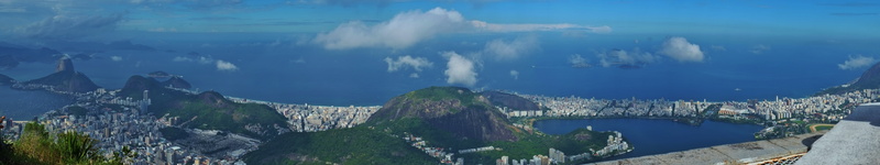 reflection, mountains, high angle view, tranquil scene, water, no people, architecture, scenics - nature, panoramic, beauty in nature, Rio de Janeiro, built structure