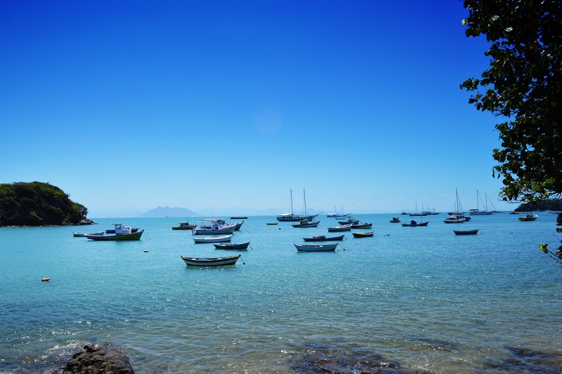 costa, outdoors, bay, summer, body, anchored, day, brazil, yacht, mode of transportation, búzios, clear sky, tree, ride, transportation, tranquil scene