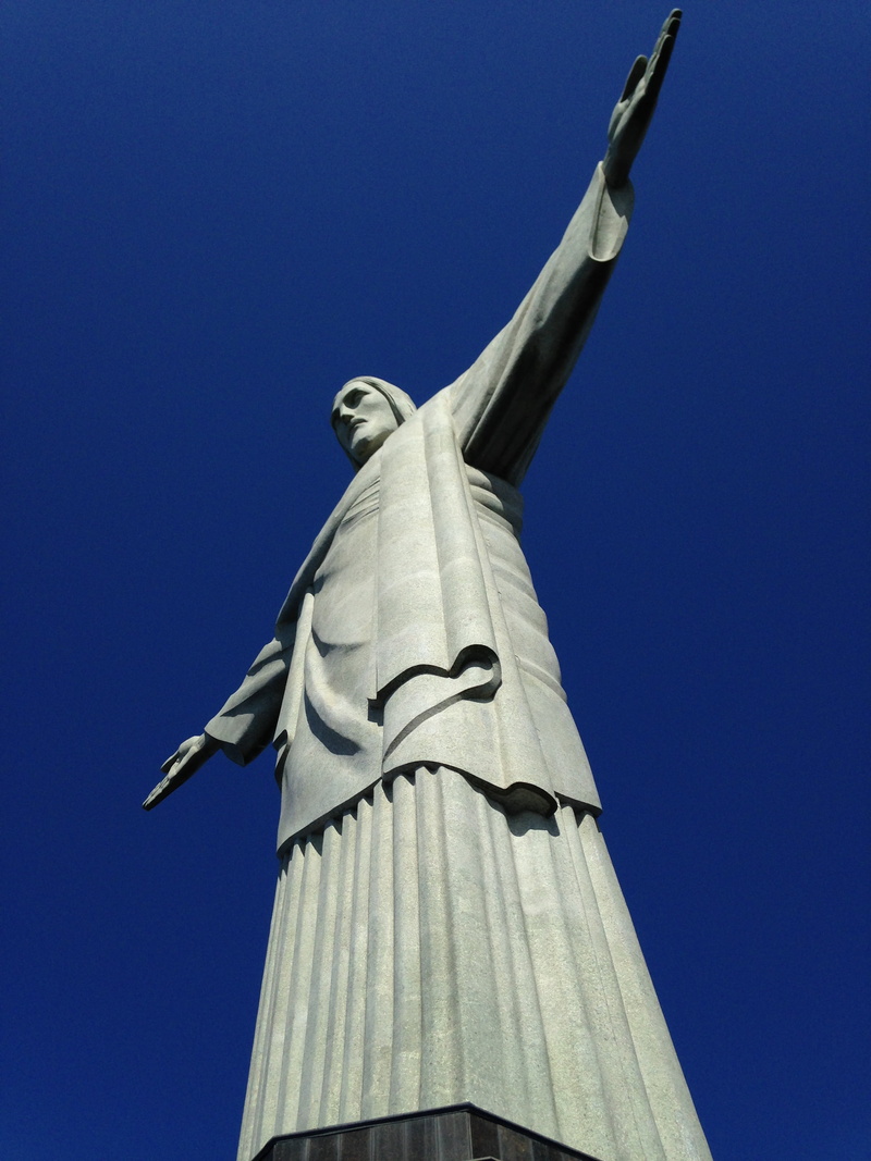 brazil, spire, blue, representation, no people, spirituality, sky, tall - high, low angle view, religion, clear sky, 2K, wonder, rio de janeiro vacation