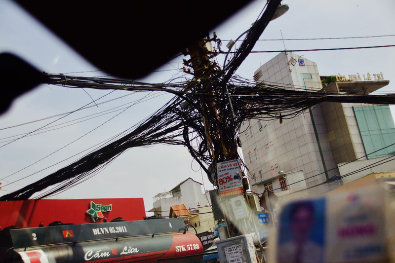 5K, built structure, low angle view, power supply, street, nature, vietnam, communication, electricity, cable, building exterior, connection, saigon, sign
