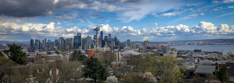building exterior, city, seattle, no people, high angle view, washington, 4K, residential district, nature, sky, architecture, landscape, spaceneedle