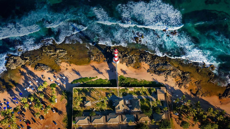 El Salvador, sea, 1080P, lighthouse, aerial view
