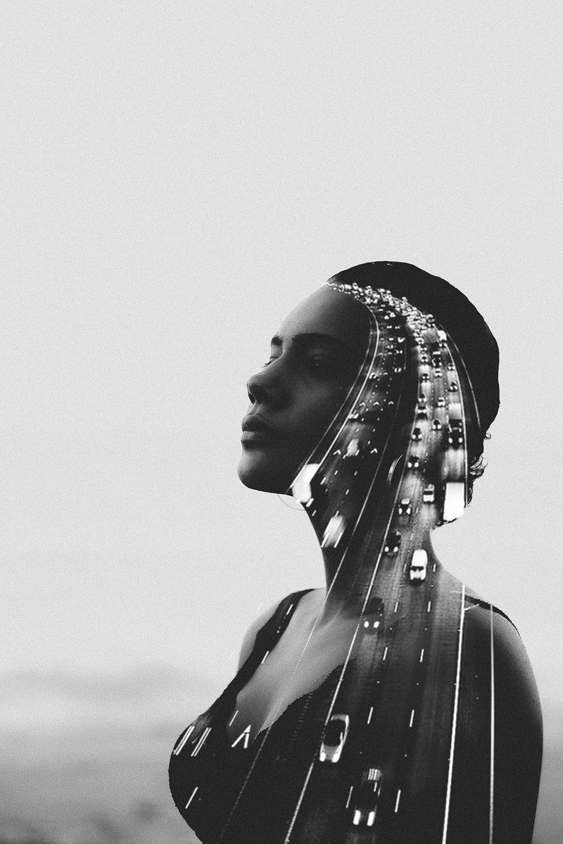 woman thinking, s, instagram, people, woman portrait, double exposure, one person, brazil, profile view, photographer, clothing, looking, portrait, headshot