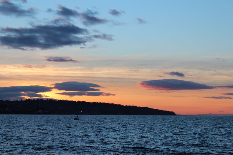sky, no people, waterfront, scenics, vancouver, cloud - sky, Sunset, orange color, tranquility, tranquil scene, nature, dusk, beauty in nature, Vancouver