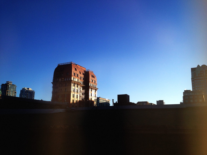 building, city, sunshine, apartment, sky, landscape, no people, canada, vancouver, low angle view, old, blue, dusk, copy space, art deco, industry, 2K