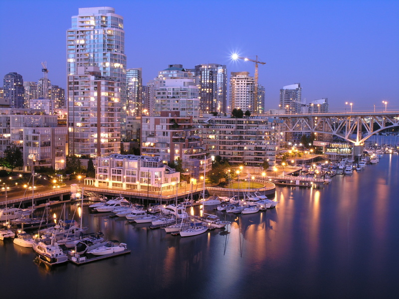 reflection, port, architecture, nighttime, urban Scene, skyscraper, urban Skyline, illuminated, aerial, Downtown Vancouver, 2K, harbor, river, night, downtown District