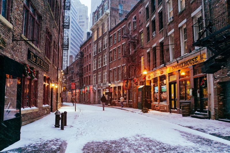 cultures, Manhattan, USA, road, nature, New York, residential district, sidewalk, cold - Temperature, the city, cityscape, europe, 1080P, NYC, travel