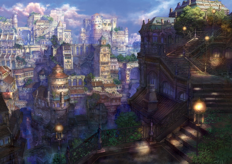architecture, anime, artwork, 2K, city, fantasy, art, Scape, nature