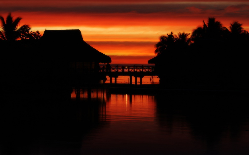 2K, sunset, moorea