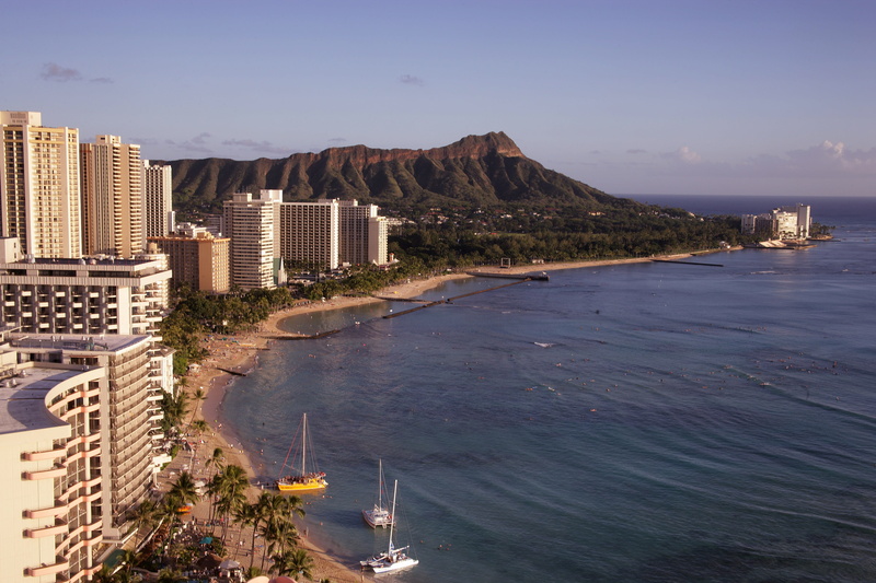 apartment, hawaii, travel Destinations, vacations, building, sky, Honolulu, high angle view, ocean, photos, sea, United States, no people, built Structure