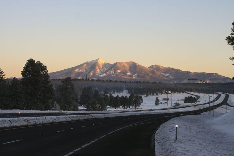 highway, tranquil scene, scenics - nature, san francisco peaks, nature, transportation, water, kachina village, arizona, non-urban scene, sky, mountain