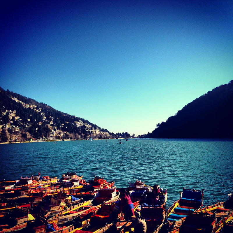 India, clear sky, boats, assorted, group of people, transportation, sea, crater lake, people, 1080P, sky, nature, mountain, outdoors, day, real people