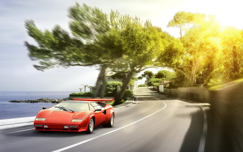 View, Front, sports, 1080P, Glare, Sun, car, Supercar, Lamborghini, Red