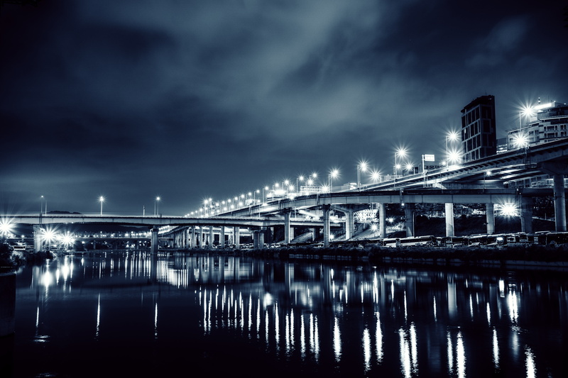modern design, architecture, reflaction, water, bridge, cloud, 5K, cold, street light, built structure, light, no people, cloud - sky, nature, bridge - man made structure