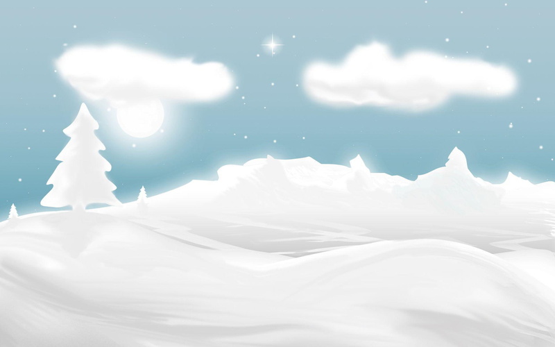 snowfield, 1080P, blue, white, illustration, winter, 1920x1200, tree, snow, digital art, landscape