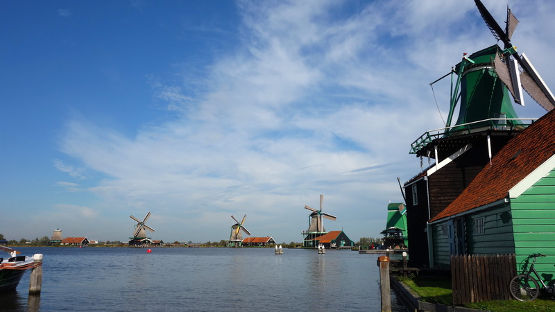 water, holland, wind power, day, netherlands, outdoors, alternative energy, built structure, fuel and power generation, zaanse schans, wind energy, architecture