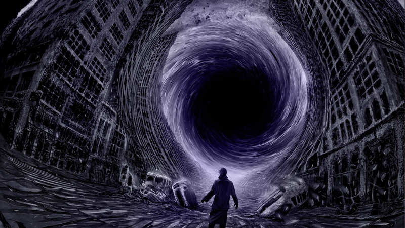 people, fantasy, rear view, dark, motion, tunnel, architecture, light, silhouette, power in nature, outdoors, wall, mystery, circle, old, long exposure