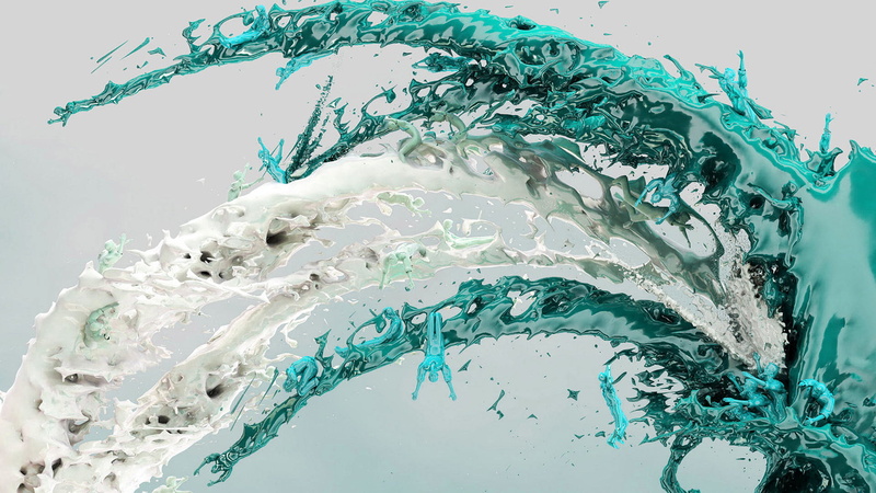 flow, cold, bubble, map, green color, purity, wave, flowing, 1080P, clear, drop, paint, close-up, turquoise colored, droplet, no people, transparent, bright