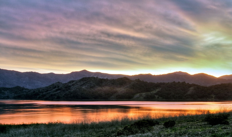 hill, romantic sky, travel, sunset, summer, environment, outdoors, idyllic, sun, reflection, cloud - Sky, mountain, tree, nature, landscape, water, 1080P