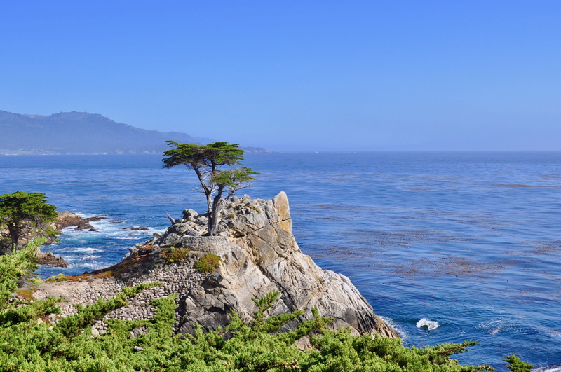 horizon over water, sky, rocky coastline, rocks, coast, land, no people, beach, pacific ocean, 4K, monterey, blue, sea, nature, day, beauty in nature