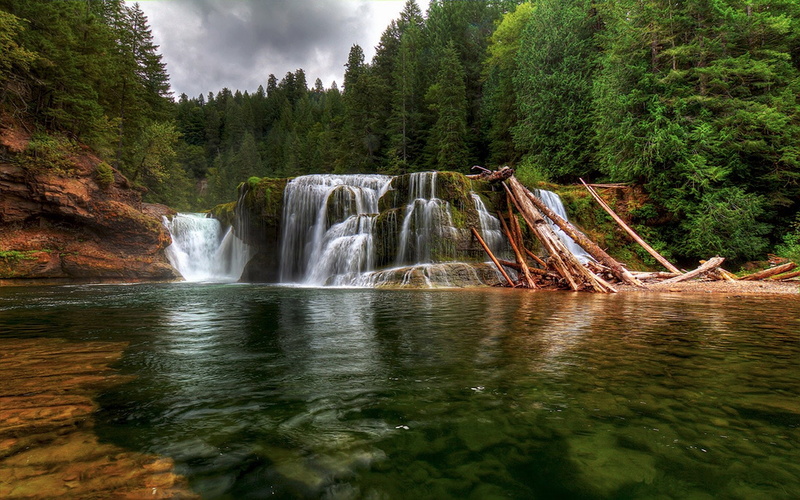 Waterfalls, 1080P, Waterfall, Pinchot-Gifford Waterfall, Forest, USA