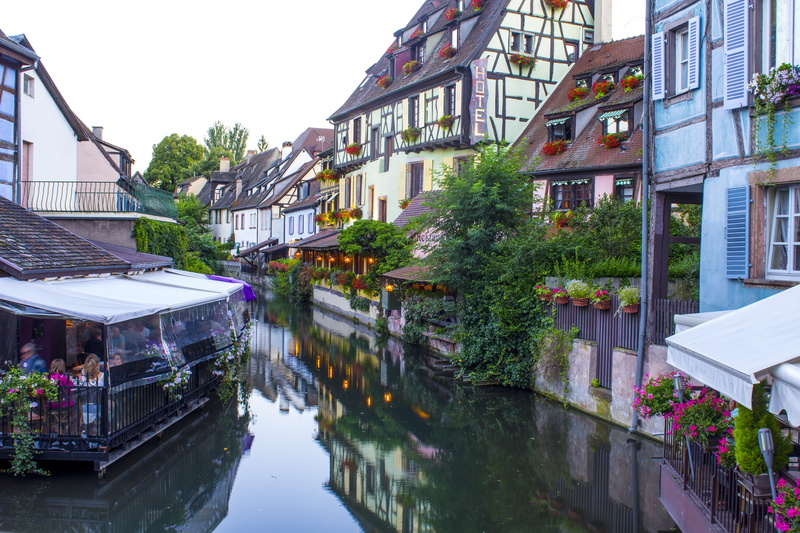 outdoors, water, no people, Channel, alsace, Little Venice, house, surrounded, architecture, mode of transportation, sky, Alsace, colmar, body, plant, nature