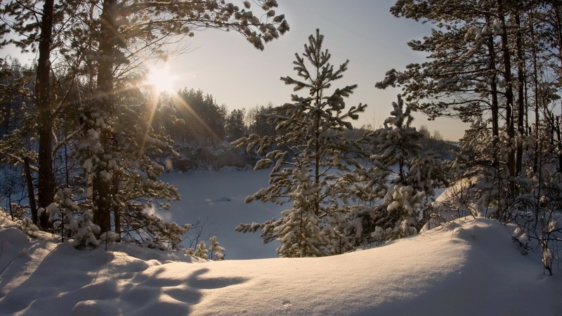 cold, sunlight, 1080P, sunbeam, bright, lens flare, white color, covering, scenics - nature, snowcapped mountain, snow, tranquility, sun, no people, land