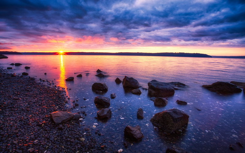 beauty in nature, sunset, sea, 1080P, sky, land, rock, horizon, scenics - nature, nature pictures for pc 1920x1200, beach, tranquil scene, idyllic, solid