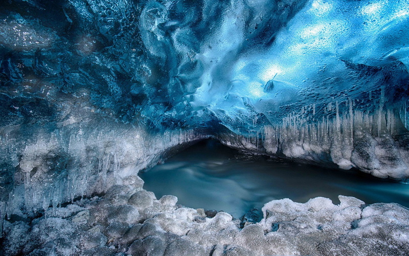 cave, winter, cold temperature, ice, pc  in nature 1920x1200, 1080P, turquoise colored, landscape, blue, snow, non-urban scene, water, no people, sea