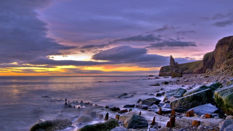 tranquil scene, rock - object, nature, horizon over water, rock formation, no people, idyllic, beauty in nature, beach, pc  nature hd pictures 1920x1080