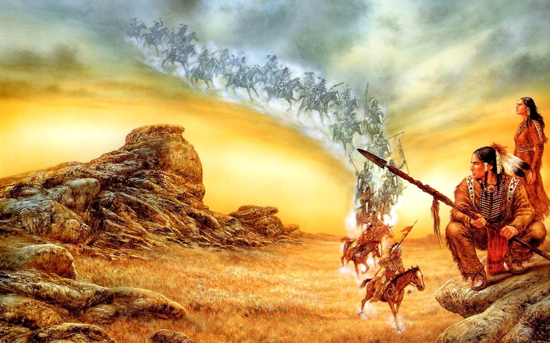 1080P, peaceful, legends, beautiful, west, indian, colorful, legend, magical, splendor, native
