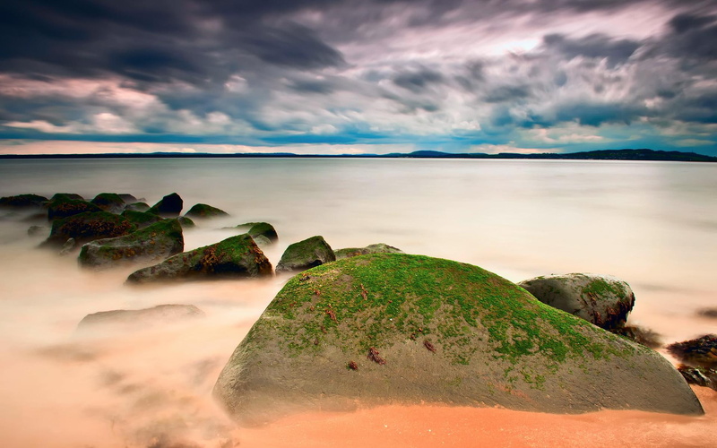 colors, seascape, ocean, splendor, rocks, lovely, 1080P, sea, sunset, peaceful, view, beautiful, sky, nature